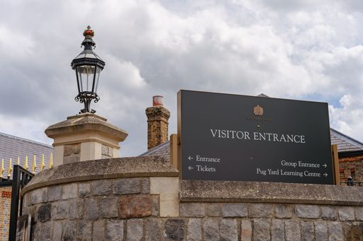 Windsor, United Kingdom - August 2022: Windsor Castle Visitor Entrance Sign