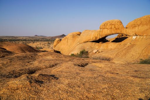 The landscape of the Spitzkoppe granite peaks in Namibia