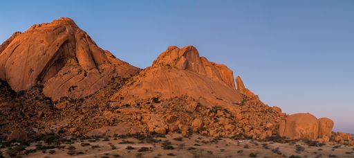 The landscape of the Spitzkoppe granite peaks in Namibia