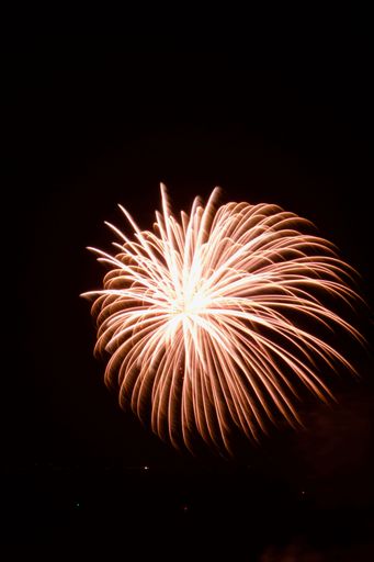A vertical shot of colorful fireworks