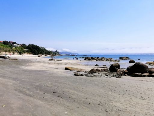 A mesmerizing shot of beautiful rocky seashore in Galicia, Spain