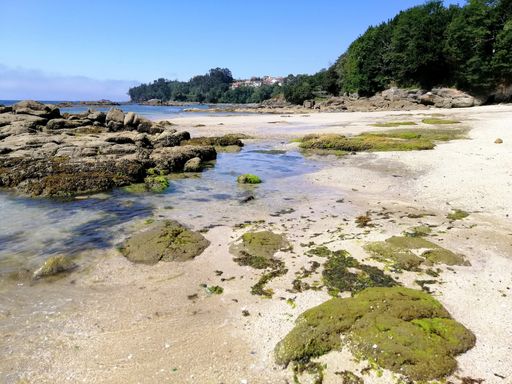 A mesmerizing shot of beautiful rocky seashore in Galicia, Spain