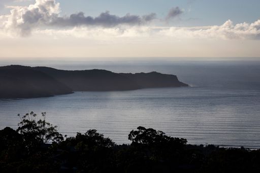 Foggy and misty outlook over Umina Beach and Ettalong and Woy Woy on NSW Central Coast in Australia