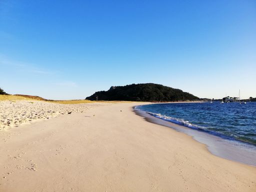 A beautiful shot of the beach during sunrise on the Cies Islands in Galicia, Spain