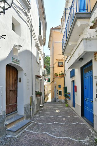 An alley in Albori, a village in the mountains of the Amalfi coast