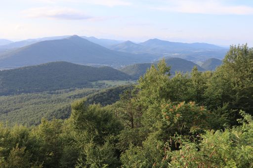 A scenic landscape of the Skyline in Shenandoah National Park in the Blue Ridge Mountains