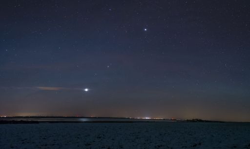 The planet aligned during night time