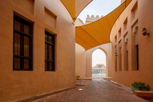 A beautiful alley in an Islamic museum in Doha, Qatar
