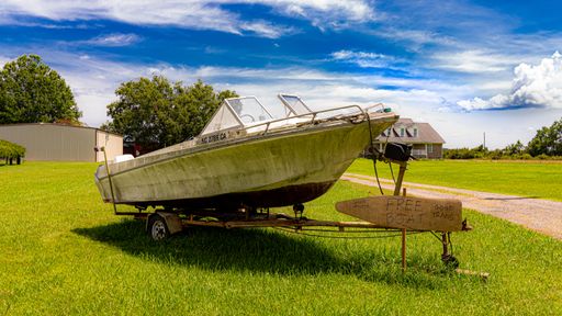 Free Boat for Sale on side of the road, on my way to the campsite, I pulled over in the middle of the road to snap a quick shot