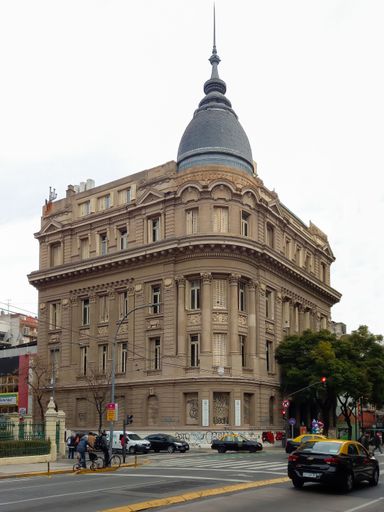 Facade of public IES Institute of Higher Education building dating from 1910s, Buenos Aires, Argentina. Formerly National Retirement and Pension Fund