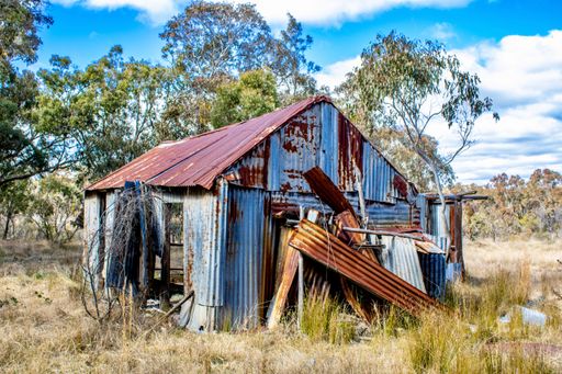 An old rustic shed near the swamps in the rural areas of Emmaville, New South Wales, Australia