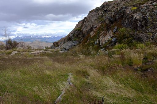 A beautiful shot of a mountainous scenery under the cloudy sky in Torres del Paine National Park, Chile