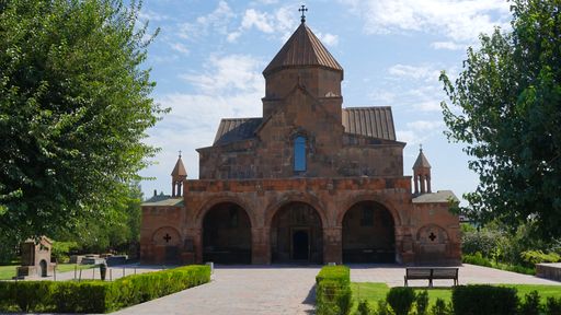 A low angle shot of the Saint Gayane Church in Vagharshapat, Armenia