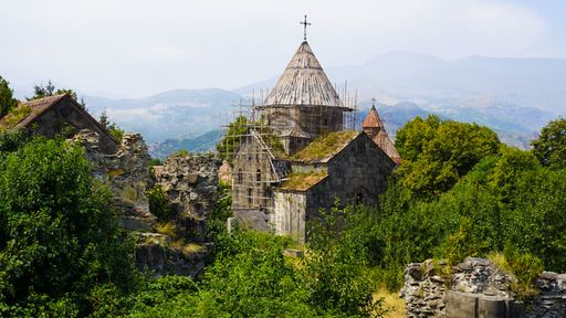 A high angle shot of the Haghpat Monastery in Armenia