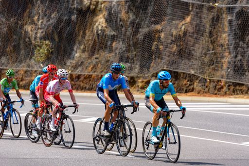 Canillo, Andorra - September 1, 2019: Cyclist during stage 10  of La Vuelta 2019 in Canillo, Andorra.