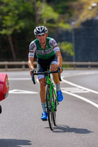 Canillo, Andorra - September 1, 2019: Cyclist during stage 10  of La Vuelta 2019 in Canillo, Andorra.