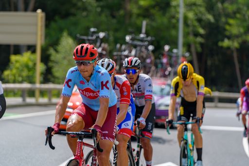Canillo, Andorra - September 1, 2019: Cyclist during stage 10  of La Vuelta 2019 in Canillo, Andorra.