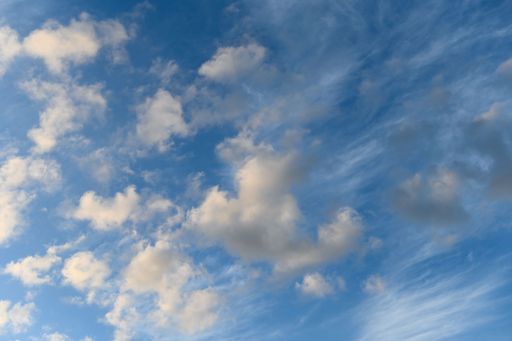 Screen like sky with different types of clouds in layers
