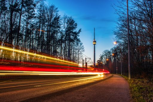 A long exposure at the Fernsehturm Stuttgart