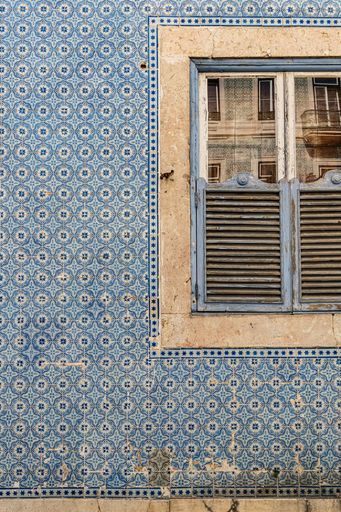 The famous azulejos tiles of Lisbon, Portugal