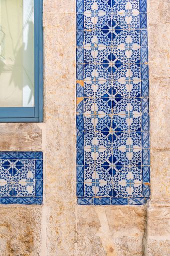 The famous azulejos tiles of Lisbon, Portugal
