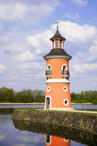 A beautiful shot of Old historic lighthouse in Moritzburg. Inner lighthouse in Saxony