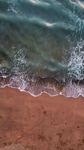 An aerial view of the sandy seascape