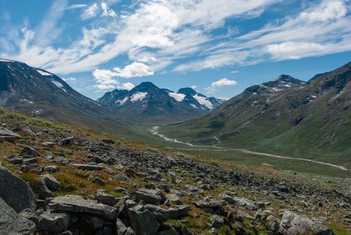 A breathtaking view of Jotunheimen mountain range in Norway