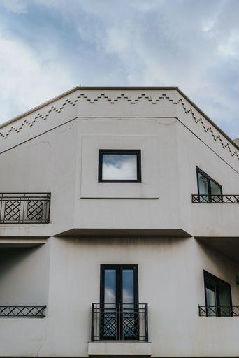 A vertical shot of the urban architecture in the streets in Lagos, Portugal