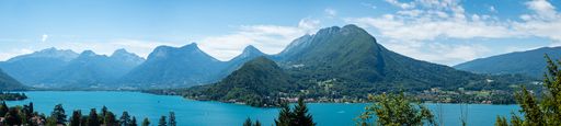 Panoramic view of the Annecy lake, Haute-Savoie, France