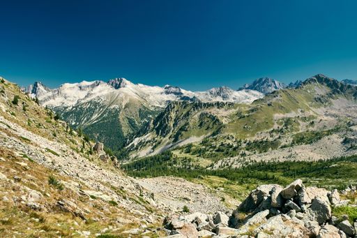 A stunning scene of a mountain ridge in the French Riviera
