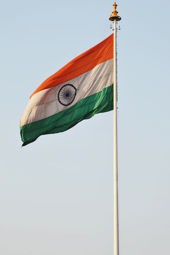 A vertical shot of the India flag