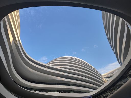 A Galaxy SOHO architecture in Beijing, China - the famous landmark of modern architecture