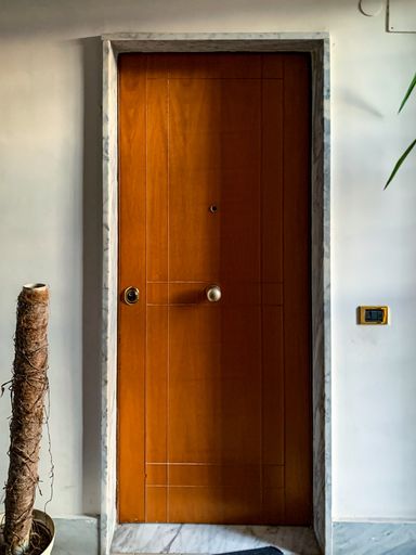 A vertical shot of a door