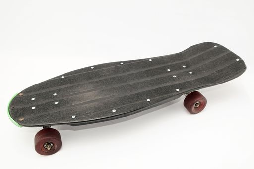 Vintage Style Black Skateboard on a white Background