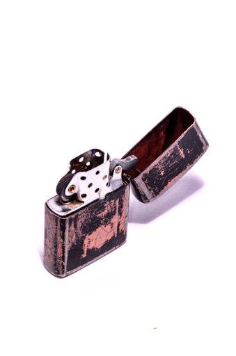 Vintage Zippo Style Lighter On a White Background
