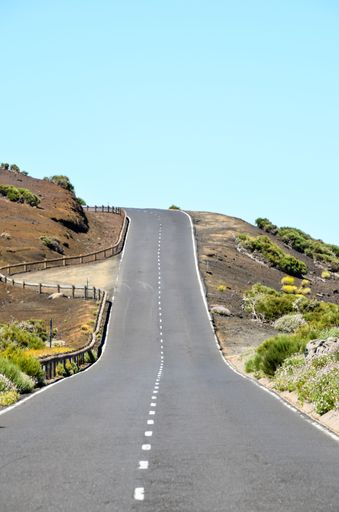 Dirt Road through the Desert in Tenerife Island Spain