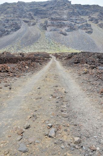 Dirt Road through the Desert in Tenerife Island Spain