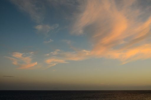 Cloudscape, Colored Clouds at Sunset near the Ocean