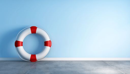 A lifebuoy ring on a blue background