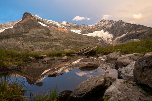 The beautiful view of the Austrian Alps in High Tauern National Park.