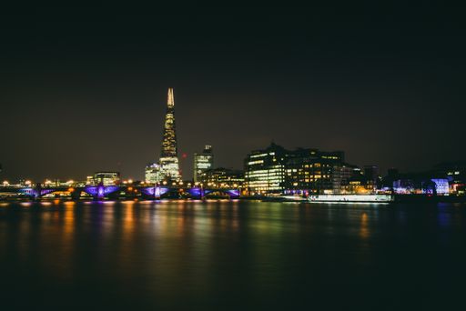 View of London at night
