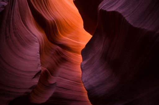The colors of the beautiful Antelope Canyon on the Navajo reservation outside of Page, Arizona