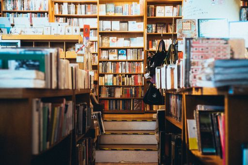 An interior of book store