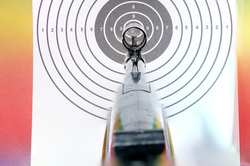 A closeup shot of the muzzle of the airgun