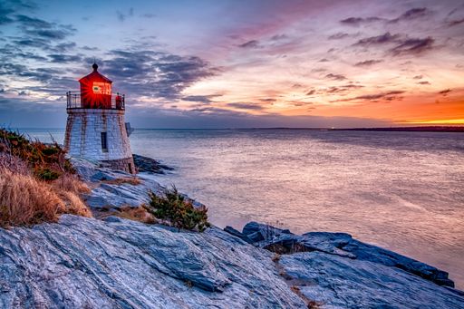 Sunset at Castle Hill Lighthouse