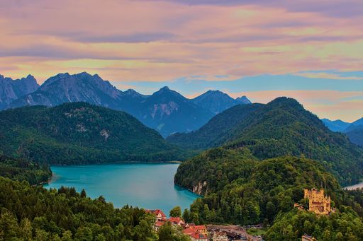 Scenic Shot showing Hohenschwangau Castle and Surrounds