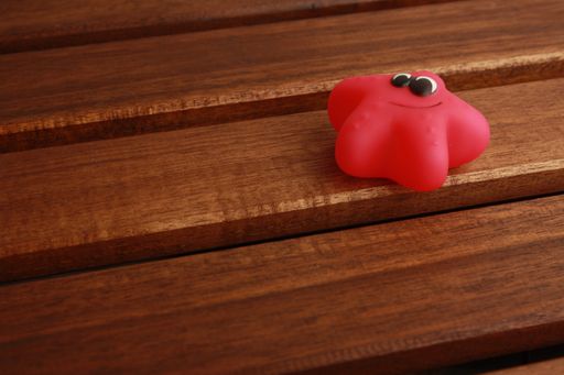 A closeup shot of the starfish-shaped bathtub toy for children