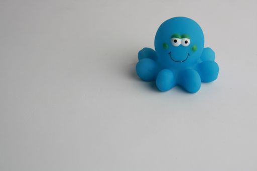 A closeup shot of the octopus-shaped bathtub toy for children