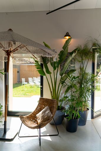 A vertical shot of an Interior decoration in an event hall
